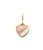 Heart Pendant in Sweet Amare. Gold-plated brass heart inlaid with pink opal and mother-of-pearl, with gold-plated S-hook.