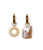 Gold Mood Hoops with Over The Moon Charm and baroque pearl charm attached. 
