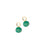 In The Round Drop Charm. Two charms in green jade swirled drops with gold-plated brass ring.