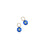 Blue Daisy Charm. Two blue and orange glass flower disc charms with gold-plated brass rings.