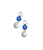 Blue Daisy Drop Charm. Two blue and orange glass flower discs with coin pearl drop charms.