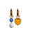 Gold Mood Hoops with Blue Daisy Drop Charm and Stay Mine Charm attached.