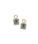 Mystic Crystal Charm. Two charms with grey-green mystic crystal squares and gold-plated brass ring.
