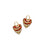 Good Tidings Charm. Two charms with red and gold glass puff heart and gold-plated brass ring.