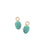 Sedona Charm. Two charms in leaf-shaped cracked turquoise with gold-plated brass rings.