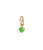 Green Envy Charm. Green striped glass heart necklace charm with gold-plated brass S-hook.