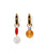 Gold Mood Hoops with Vesta Pearl Charm and Juno Charm, attached.